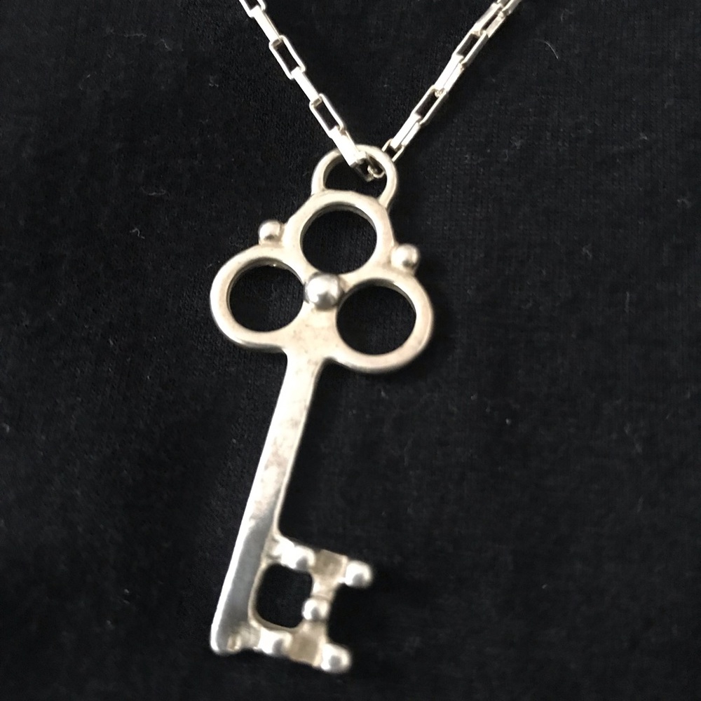 Sterling Silver Key Necklace - Picture 2 of 4